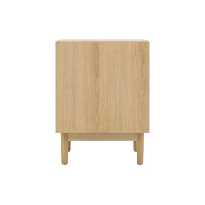 Lh Imports Lumina Nightstand - Artisan Crafted Elegance With Natural Paper Cord Accents And Brass Handles Beige Solid Oak,100% Natural Paper Rope,Mdf Oak Veneer,Brass Handles Lum002