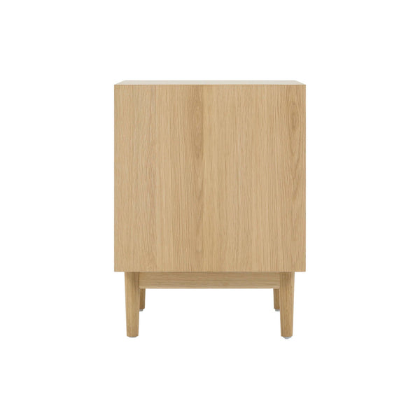Lh Imports Lumina Nightstand - Artisan Crafted Elegance With Natural Paper Cord Accents And Brass Handles Beige Solid Oak,100% Natural Paper Rope,Mdf Oak Veneer,Brass Handles Lum002