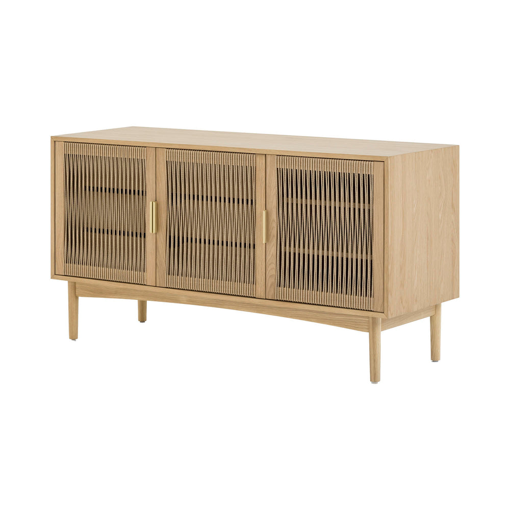 Lh Imports Lumina Dresser - Elegant Oak Design With Exquisite Paper Cord Doors For Timeless Home Style Beige Solid Oak,100% Natural Paper Rope,Oak Veneer,Mdf,Metal Handles Lum006