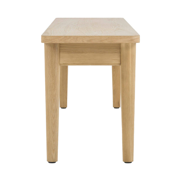 Lh Imports Lumina Bench - Versatile Solid Oak Wood Dining And Entryway Bench With Neutral Natural Finish Beige Solid Oak,Oak Veneer,Mdf Lum016