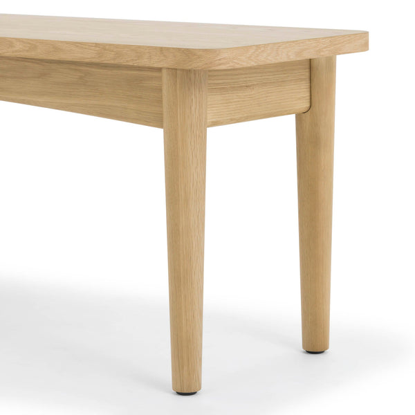 Lh Imports Lumina Bench - Versatile Solid Oak Wood Dining And Entryway Bench With Neutral Natural Finish Beige Solid Oak,Oak Veneer,Mdf Lum016