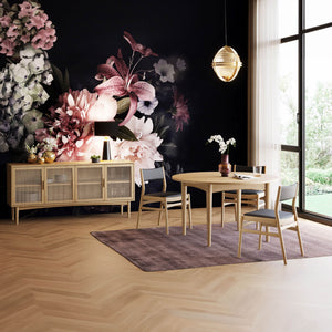 Lh Imports Lumina 4 Door Sideboard – Elegant Storage Solution With Soft-close Doors & Artisan Detailing Beige Solid Oak,100% Natural Paper Rope,Mdf Oak Veneer,Metal Handles Lum04b