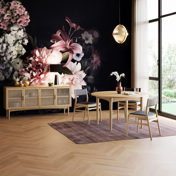 Lh Imports Lumina 4 Door Sideboard – Elegant Storage Solution With Soft-close Doors & Artisan Detailing Beige Solid Oak,100% Natural Paper Rope,Mdf Oak Veneer,Metal Handles Lum04b