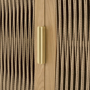 Lh Imports Lumina 4 Door Sideboard – Elegant Storage Solution With Soft-close Doors & Artisan Detailing Beige Solid Oak,100% Natural Paper Rope,Mdf Oak Veneer,Metal Handles Lum04b