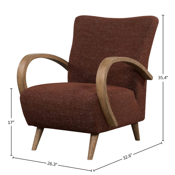 Lh Imports Louis Club Chair - Elegant Art Deco Design, Durable Polyester, Perfect For Stylish Home Décor Brown Polyester,Hr Foam,Dacron,Pine,Oak,Plywood,Poplar,Rubberwood,Timber Lus01-cho
