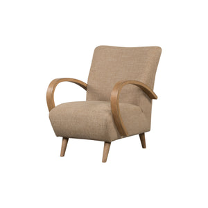 Lh Imports Louis Club Chair - Elegant Art Deco Design, Durable Polyester, Perfect For Stylish Home Décor Beige,Brown Polyester,Hr Foam,Dacron,Pine,Oak,Plywood,Poplar,Rubberwood,Timber Lus01-hny