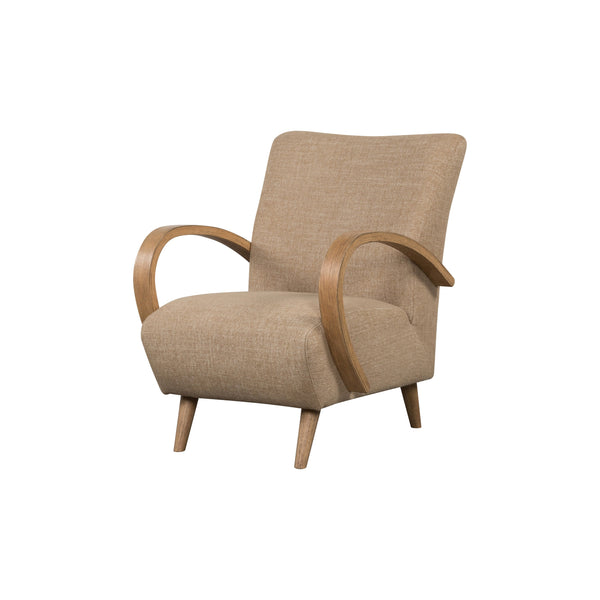 Lh Imports Louis Club Chair - Elegant Art Deco Design, Durable Polyester, Perfect For Stylish Home Décor Beige,Brown Polyester,Hr Foam,Dacron,Pine,Oak,Plywood,Poplar,Rubberwood,Timber Lus01-hny