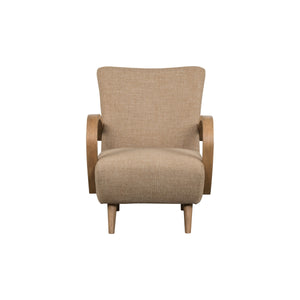 Lh Imports Louis Club Chair - Elegant Art Deco Design, Durable Polyester, Perfect For Stylish Home Décor Beige,Brown Polyester,Hr Foam,Dacron,Pine,Oak,Plywood,Poplar,Rubberwood,Timber Lus01-hny