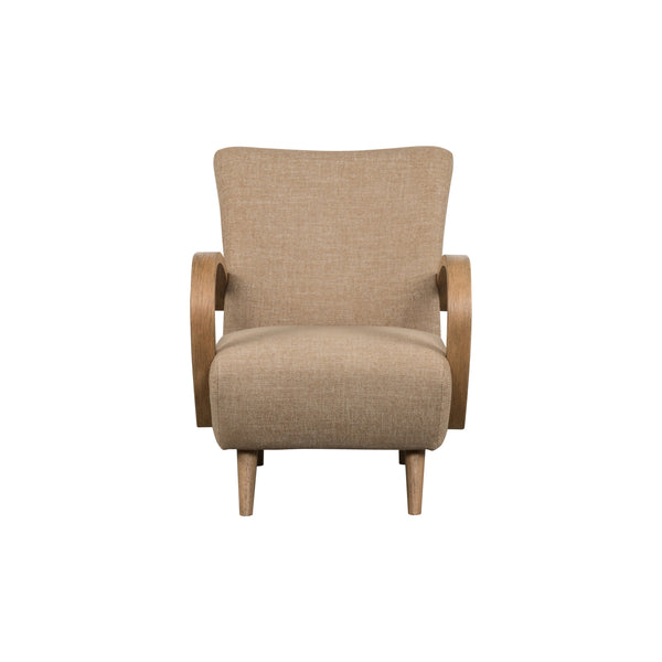 Lh Imports Louis Club Chair - Elegant Art Deco Design, Durable Polyester, Perfect For Stylish Home Décor Beige,Brown Polyester,Hr Foam,Dacron,Pine,Oak,Plywood,Poplar,Rubberwood,Timber Lus01-hny