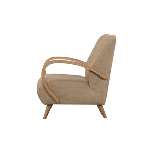 Lh Imports Louis Club Chair - Elegant Art Deco Design, Durable Polyester, Perfect For Stylish Home Décor Beige,Brown Polyester,Hr Foam,Dacron,Pine,Oak,Plywood,Poplar,Rubberwood,Timber Lus01-hny