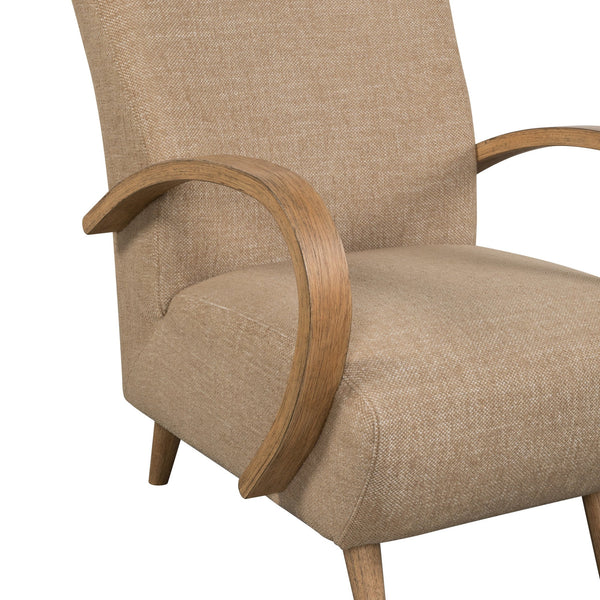 Lh Imports Louis Club Chair - Elegant Art Deco Design, Durable Polyester, Perfect For Stylish Home Décor Beige,Brown Polyester,Hr Foam,Dacron,Pine,Oak,Plywood,Poplar,Rubberwood,Timber Lus01-hny