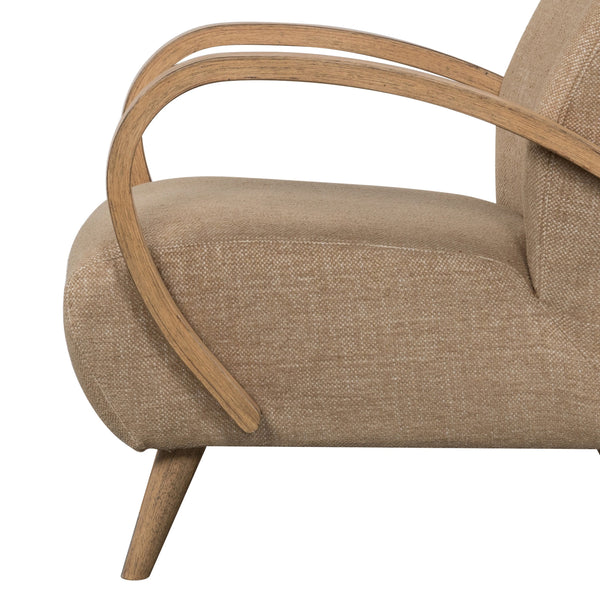 Lh Imports Louis Club Chair - Elegant Art Deco Design, Durable Polyester, Perfect For Stylish Home Décor Beige,Brown Polyester,Hr Foam,Dacron,Pine,Oak,Plywood,Poplar,Rubberwood,Timber Lus01-hny