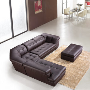 397 Italian Leather Sectional Sofa – Stylish Comfort with High-Density Foam and Durable Design