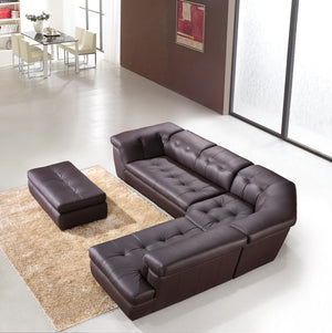 397 Italian Leather Sectional Sofa – Stylish Comfort with High-Density Foam and Durable Design