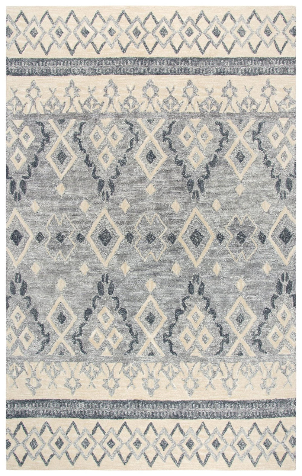 Alora Decor Lavine Hand-Tufted Beige Wool Rug With Tribal Diamond Texture — Durable, Soft, Stylish Focal Piece 8' x 10' LAVLV100755330810