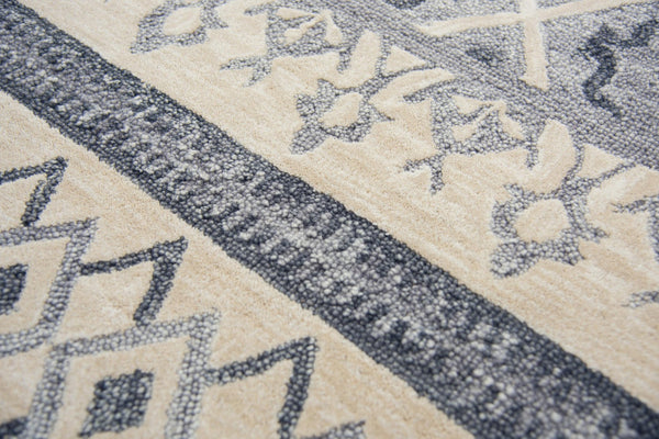 Alora Decor Lavine Hand-Tufted Beige Wool Rug With Tribal Diamond Texture — Durable, Soft, Stylish Focal Piece 8' x 10' LAVLV100755330810