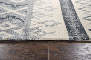 Alora Decor Lavine Hand-Tufted Beige Wool Rug With Tribal Diamond Texture — Durable, Soft, Stylish Focal Piece 8' x 10' LAVLV100755330810