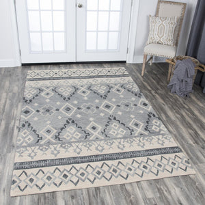 Alora Decor Lavine Hand-Tufted Beige Wool Rug With Tribal Diamond Texture — Durable, Soft, Stylish Focal Piece 8' x 10' LAVLV100755330810
