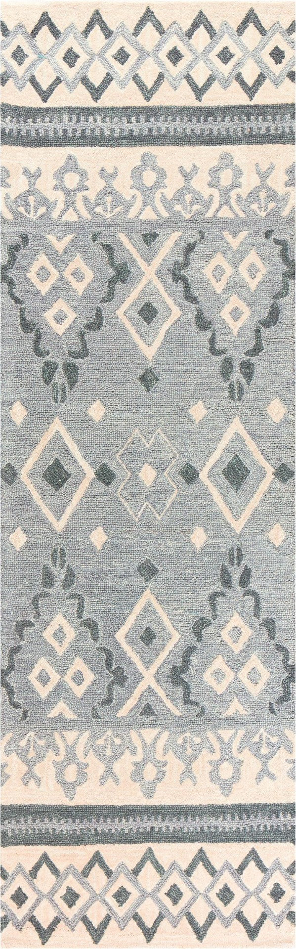 Alora Decor Lavine Hand-Tufted 100% Wool Runner—Beige Tribal Diamond Texture, Durable Soft Underfoot For Halls LAVLV100755332608