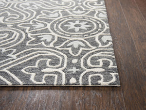 Alora Decor Lavine Hand-Tufted Gray Wool Runner 2'6"X8' — Transitional Tulip & Fleur-De-Lis Motif, Durable Elegance LAVLV101133462608