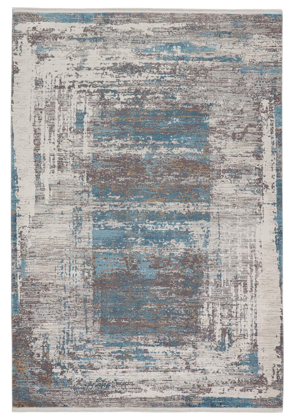 Jaipur Living Jaipur Living Rialto Abstract Viscose Acrylic Rug with Carved High-low Pile Texture Blue 8'X11' RUG149799