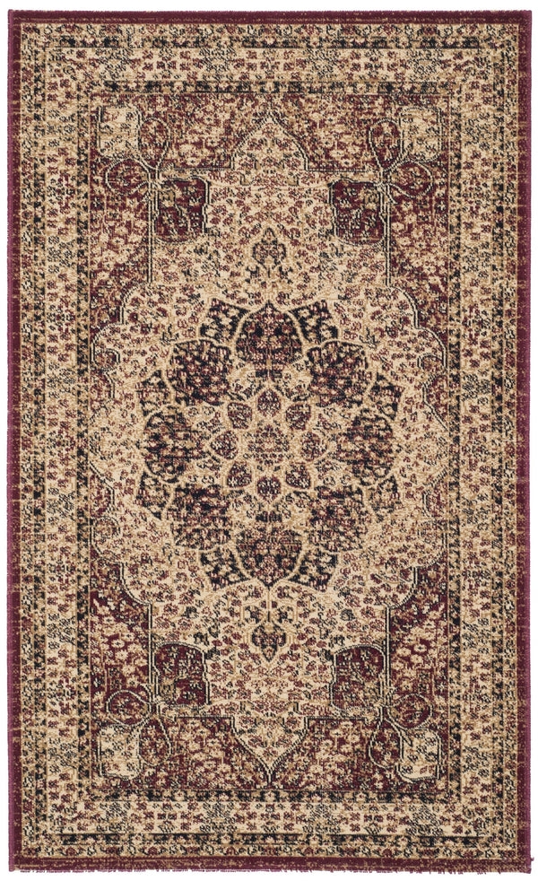 Safavieh Lavar 3' X 5' Area Rug - Elegant Cream & Red Medallion Design, Eco-friendly, Timeless Beauty Creme ,Red 59% Cotton 32% Jute 9% Polypropylene Lvk621b-3