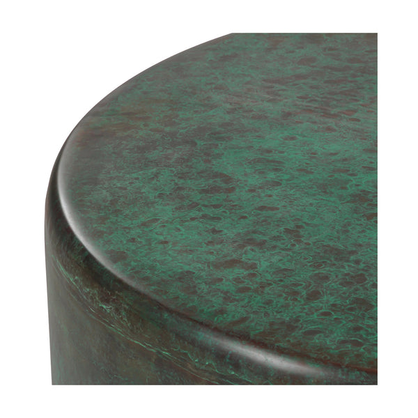Moon Green Coffee Table - Rustic Stainless Steel Design with Unique Patina Finish for Modern Spaces