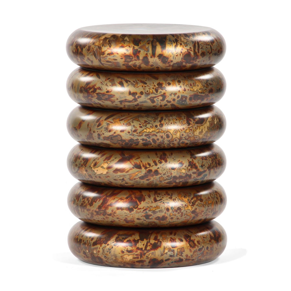 Union Home Hanson Side Table - Stylish Textured Accent For Living Room Or Cozy Nook, Versatile Home Decor Piece Reactive Finish Stainless Steel Lvr00825