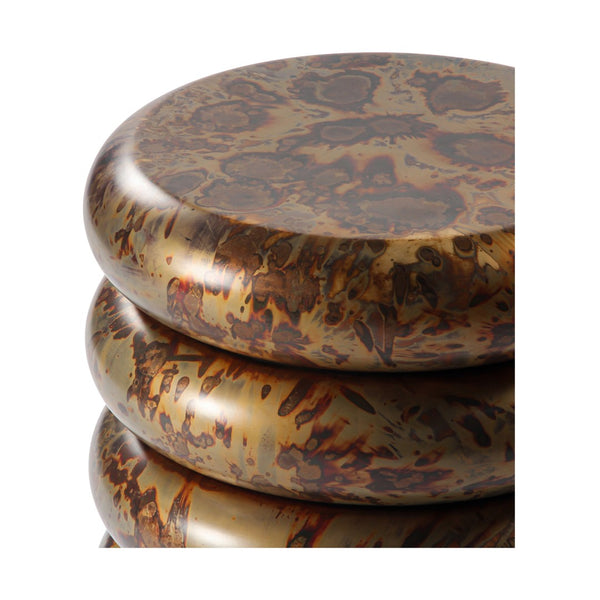 Union Home Hanson Side Table - Stylish Textured Accent For Living Room Or Cozy Nook, Versatile Home Decor Piece Reactive Finish Stainless Steel Lvr00825