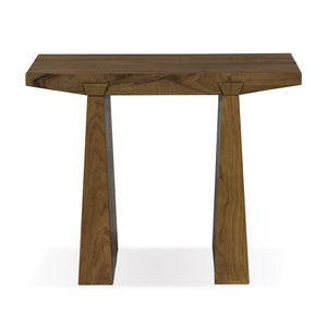 Union Home Keystone Reclaimed Wood Side Table - Unique Rustic Design With Bold Dovetail Joints & Warm Finish Weathered Brown  Reclaimed Wood Lvr00835