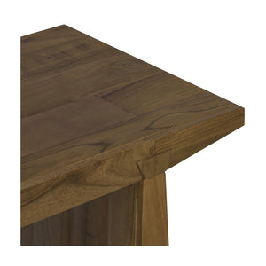 Union Home Keystone Reclaimed Wood Side Table - Unique Rustic Design With Bold Dovetail Joints & Warm Finish Weathered Brown  Reclaimed Wood Lvr00835