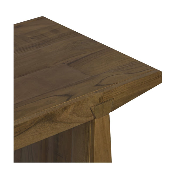 Union Home Keystone Reclaimed Wood Side Table - Unique Rustic Design With Bold Dovetail Joints & Warm Finish Weathered Brown  Reclaimed Wood Lvr00835