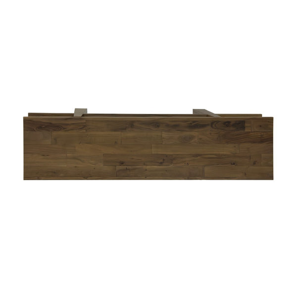 Union Home Keystone Reclaimed Wood Console - Rustic Charm With Bold Dovetail Joints & Weathered Brown Finish Weathered Brown  Reclaimed Wood Lvr00837
