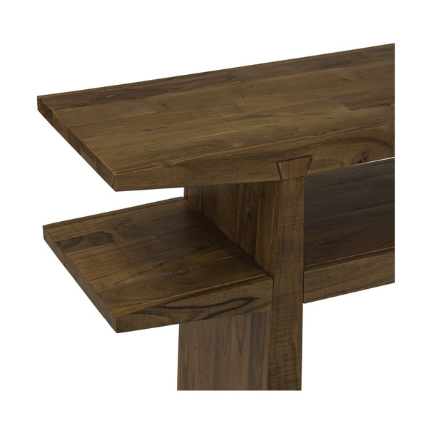 Union Home Keystone Reclaimed Wood Console - Rustic Charm With Bold Dovetail Joints & Weathered Brown Finish Weathered Brown  Reclaimed Wood Lvr00837