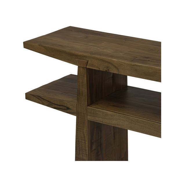 Union Home Keystone Reclaimed Wood Console - Rustic Charm With Bold Dovetail Joints & Weathered Brown Finish Weathered Brown  Reclaimed Wood Lvr00837