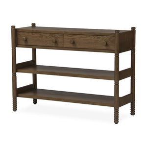 Union Home Molly Oak Console Table – Modern Cottage Style With Solid Wood Legs, Veneered Drawers, And Lower Shelf Light Walnut Finish Fsc Certified Oak Wood,Oak Veneer Lvr00838
