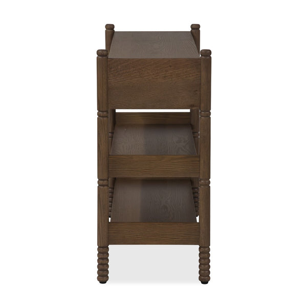 Union Home Molly Oak Console Table – Modern Cottage Style With Solid Wood Legs, Veneered Drawers, And Lower Shelf Light Walnut Finish Fsc Certified Oak Wood,Oak Veneer Lvr00838