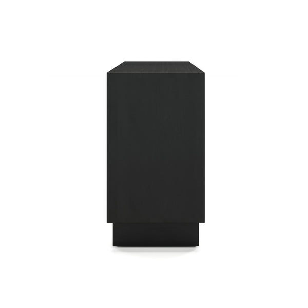 Union Home Array Solid Wood Geometric Storage Cabinet With Intricate Design And Spacious Shelving Solution Charcoal Plantation Grown Hardwood Lvr00847