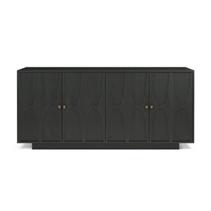 Union Home Roma Solid Wood Sideboard - Elegant Oak Design With Adjustable Shelves For Modern & Traditional Spaces Charcoal Plantation Grown Hardwood Lvr00848