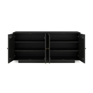 Union Home Roma Solid Wood Sideboard - Elegant Oak Design With Adjustable Shelves For Modern & Traditional Spaces Charcoal Plantation Grown Hardwood Lvr00848