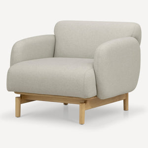 Union Home Ken Accent Chair - Durable American Oak Base, High-performance Fabric, Timeless Modern Style For Your Home  Oak Wood & Linen (Performance Fabric ) Lvr00860