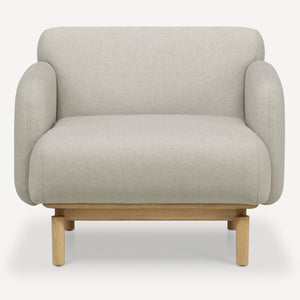 Union Home Ken Accent Chair - Durable American Oak Base, High-performance Fabric, Timeless Modern Style For Your Home  Oak Wood & Linen (Performance Fabric ) Lvr00860