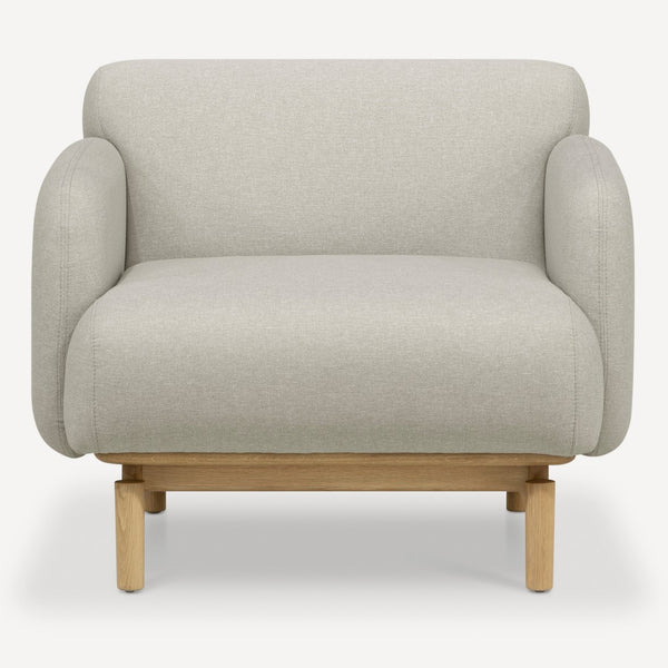 Union Home Ken Accent Chair - Durable American Oak Base, High-performance Fabric, Timeless Modern Style For Your Home  Oak Wood & Linen (Performance Fabric ) Lvr00860