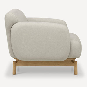 Union Home Ken Accent Chair - Durable American Oak Base, High-performance Fabric, Timeless Modern Style For Your Home  Oak Wood & Linen (Performance Fabric ) Lvr00860