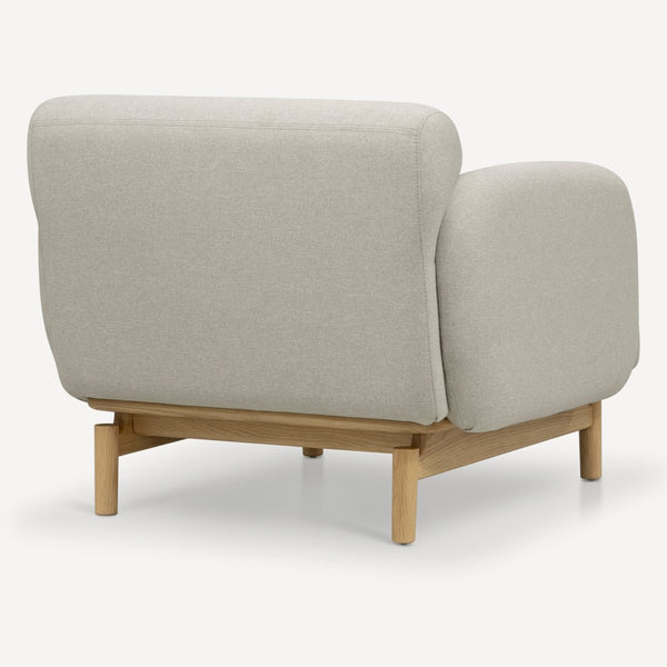 Union Home Ken Accent Chair - Durable American Oak Base, High-performance Fabric, Timeless Modern Style For Your Home  Oak Wood & Linen (Performance Fabric ) Lvr00860