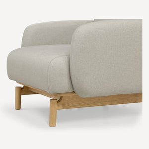 Union Home Ken Accent Chair - Durable American Oak Base, High-performance Fabric, Timeless Modern Style For Your Home  Oak Wood & Linen (Performance Fabric ) Lvr00860