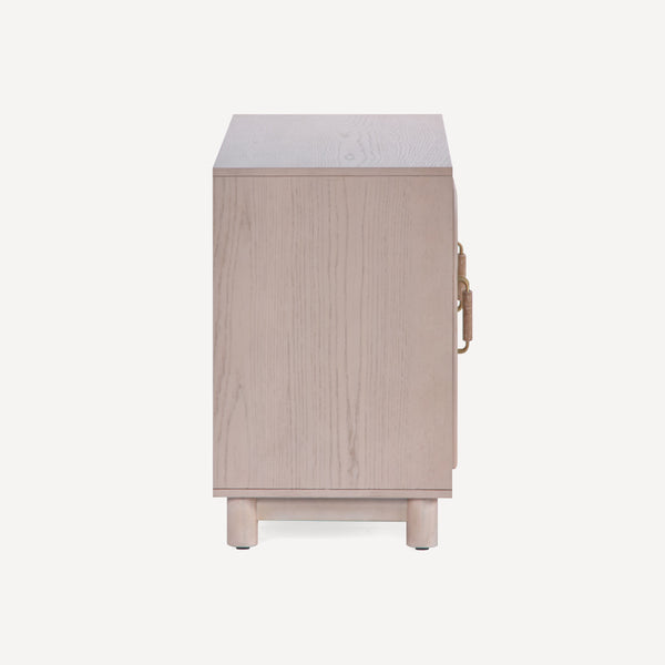 Union Home Grace 72'' Sideboard - Elegant Oak Grain With Warm Vanilla Finish, Cane Doors & Brass Handles For Timeless Style Warm Vanilla Finish Plantation Grown Hardwood,Oak Veneer,Cane Lvr00921