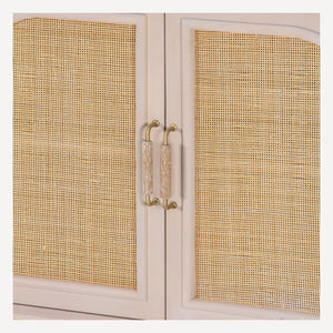 Union Home Grace 72'' Sideboard - Elegant Oak Grain With Warm Vanilla Finish, Cane Doors & Brass Handles For Timeless Style Warm Vanilla Finish Plantation Grown Hardwood,Oak Veneer,Cane Lvr00921