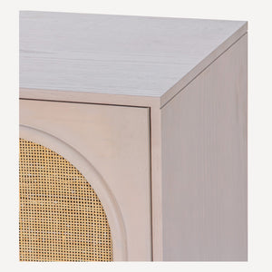 Union Home Grace 72'' Sideboard - Elegant Oak Grain With Warm Vanilla Finish, Cane Doors & Brass Handles For Timeless Style Warm Vanilla Finish Plantation Grown Hardwood,Oak Veneer,Cane Lvr00921