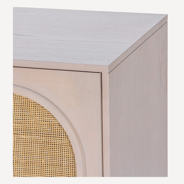 Union Home Grace 72'' Sideboard - Elegant Oak Grain With Warm Vanilla Finish, Cane Doors & Brass Handles For Timeless Style Warm Vanilla Finish Plantation Grown Hardwood,Oak Veneer,Cane Lvr00921